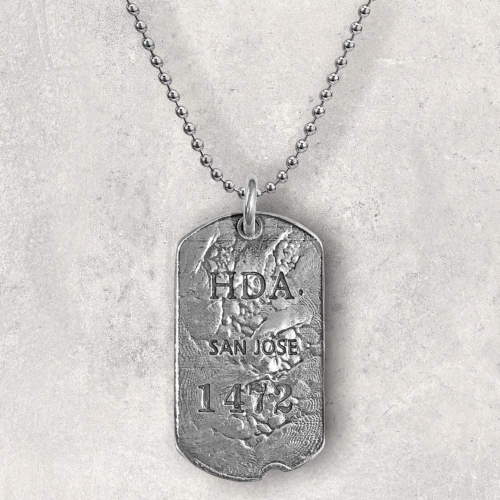 NOV9M®️ 925 Sterling Silver San Jose Dog Tag Men’s Necklace 24"
